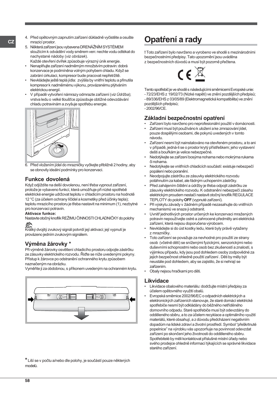 Hotpoint Ariston Combinado EBL 20311 V User Manual | Page 58 / 64