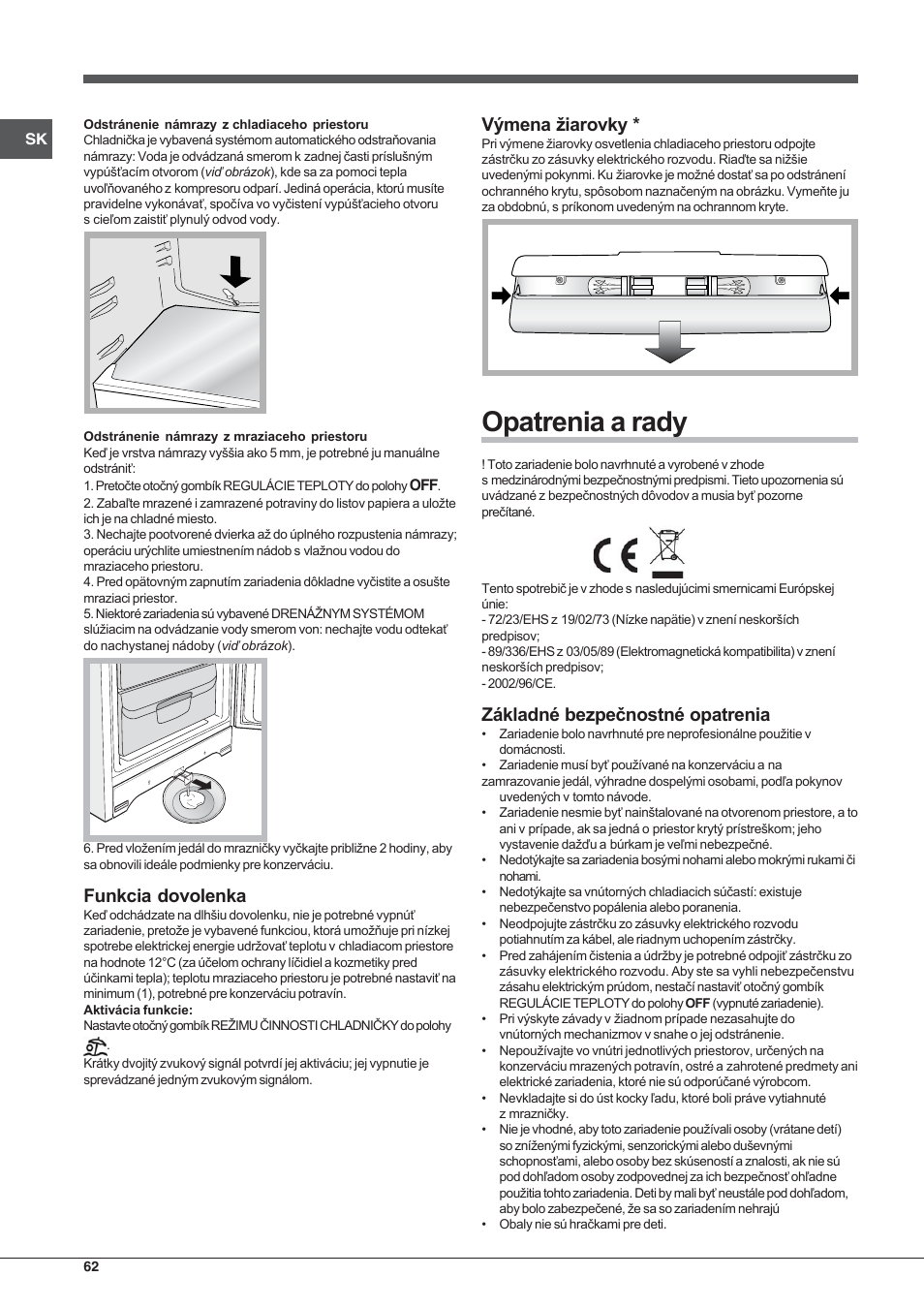 Hotpoint Ariston Combinado EBL 20311 V User Manual | Page 62 / 64