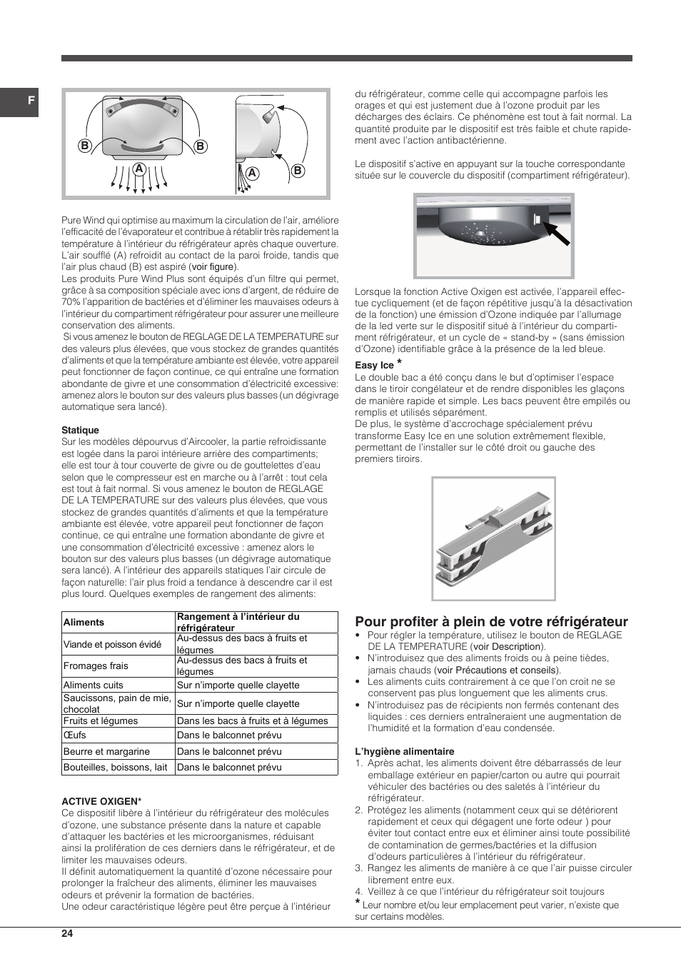 Pour profiter à plein de votre réfrigérateur | Hotpoint Ariston Combinado EBMH 18211 V O3 User Manual | Page 24 / 64
