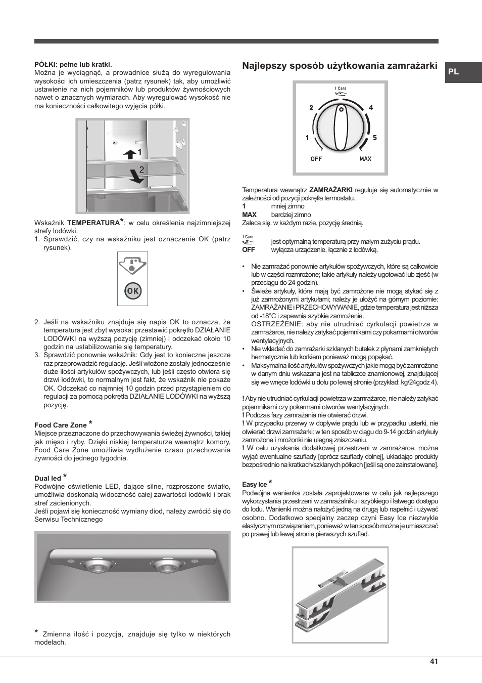 Najlepszy sposób użytkowania zamrażarki | Hotpoint Ariston Combinado EBM 18210 F User Manual | Page 41 / 48