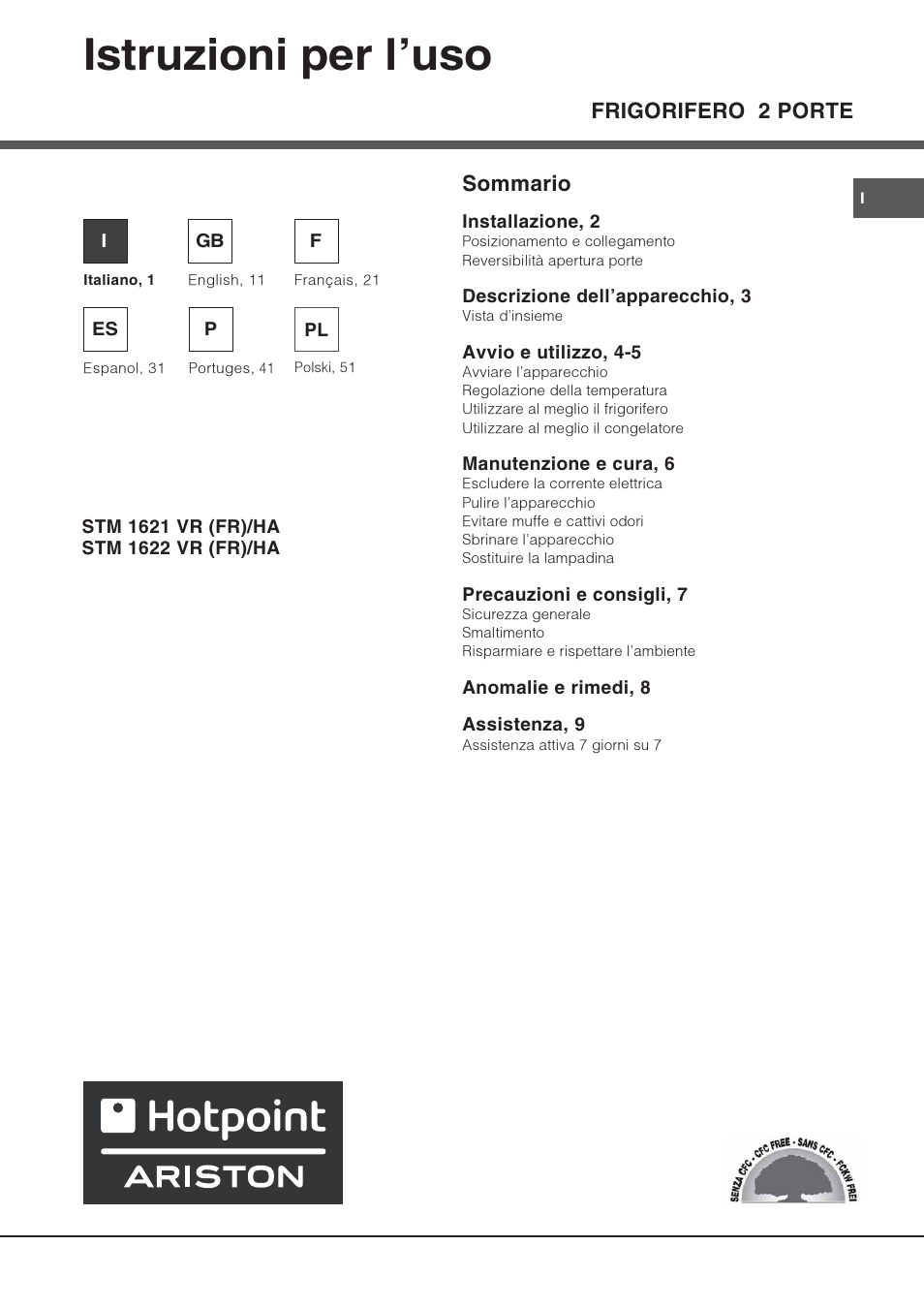 Hotpoint Ariston Doble puerta STM 1622 VR (FR)-HA User Manual | 60 pages