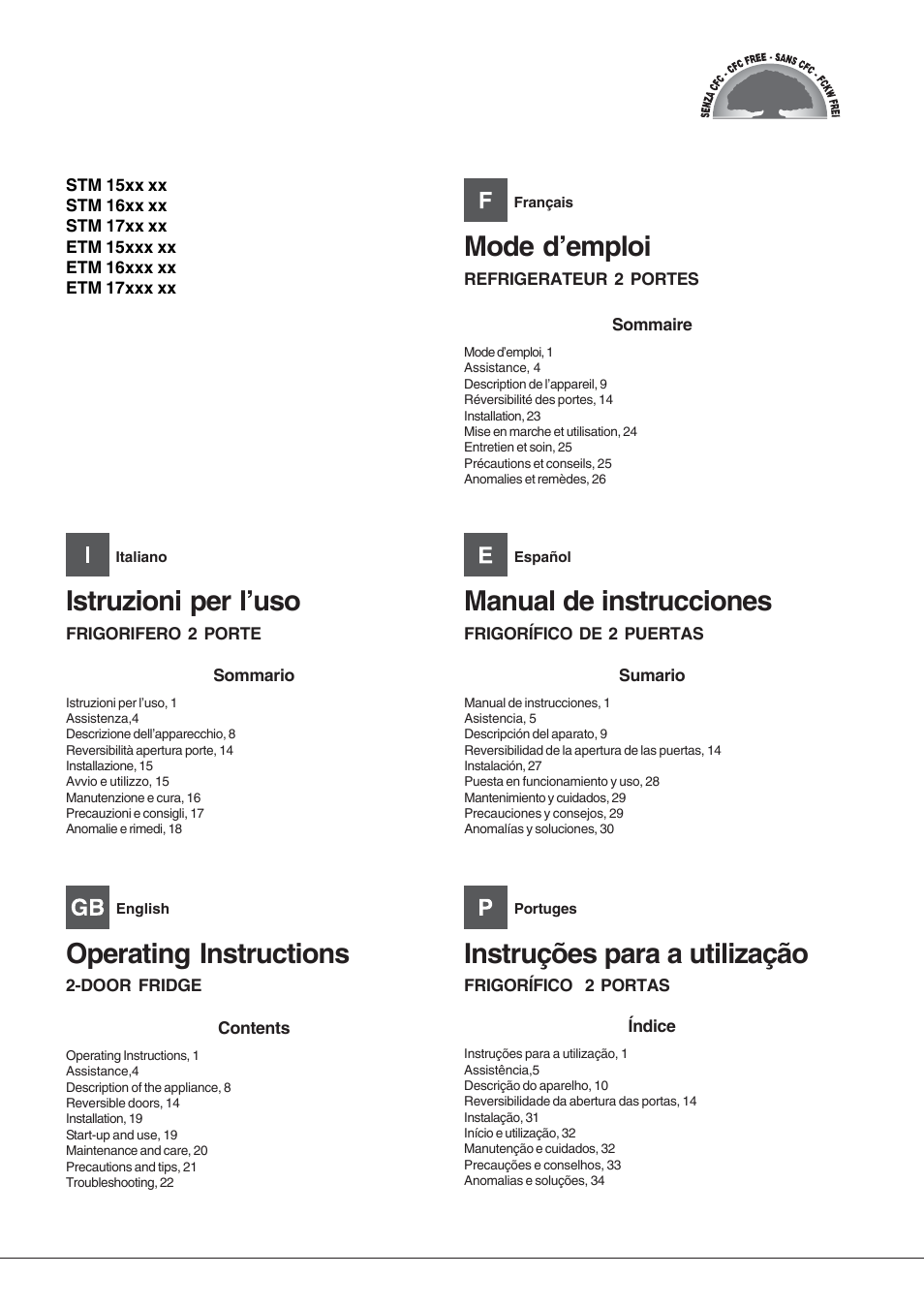 Hotpoint Ariston Doble puerta ETM 17210 V User Manual | 60 pages