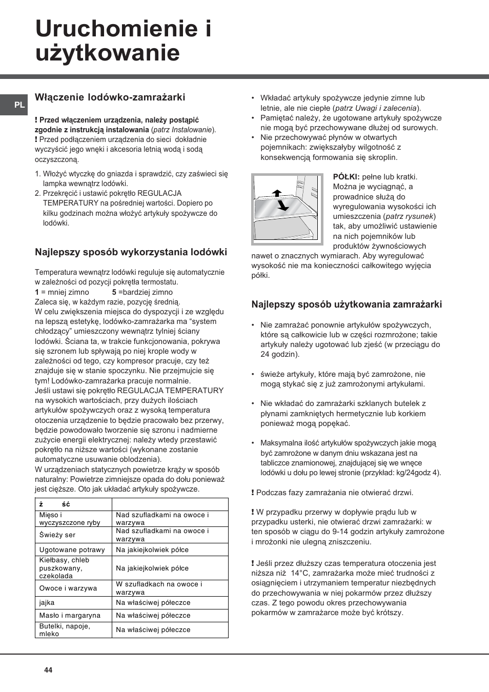 Hotpoint Ariston Bajo encimera BTSZ 1632-HA User Manual | Page 44 / 72
