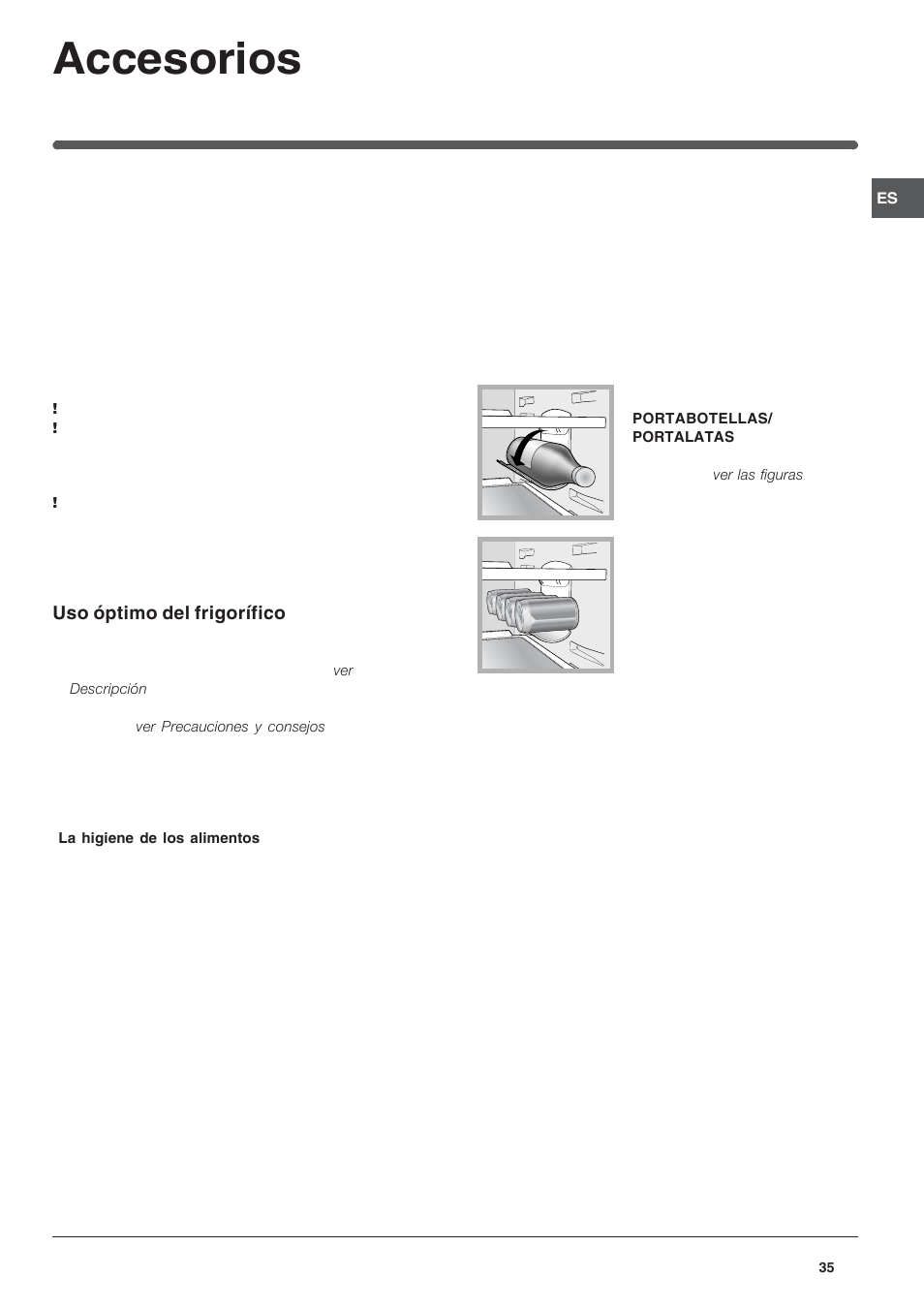 Accesorios | Hotpoint Ariston Doble puerta BD 2922 EU-HA User Manual | Page 35 / 52