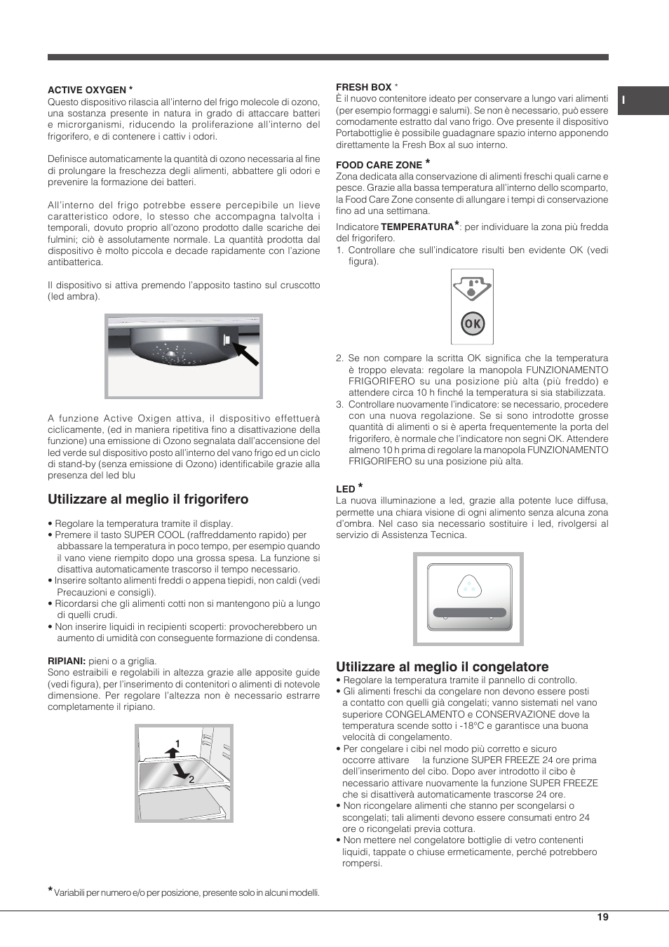 Utilizzare al meglio il frigorifero, Utilizzare al meglio il congelatore | Hotpoint Ariston BCB 3xx AA E xx User Manual | Page 19 / 56