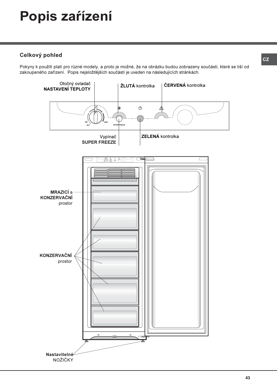 Popis zaøízení | Hotpoint Ariston UPS 1721 F-HA User Manual | Page 43 / 48