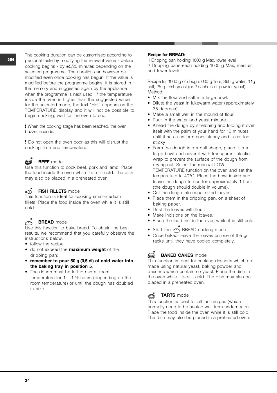 Hotpoint Ariston FK 1039EL P.20 X-HA User Manual | Page 24 / 80