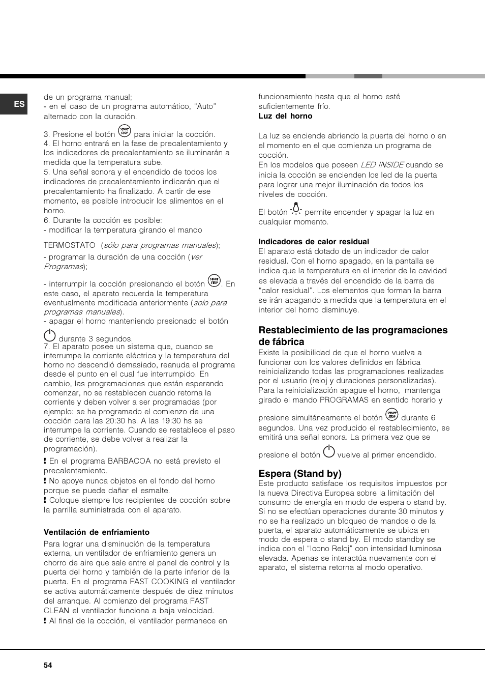 Hotpoint Ariston FK 892EJ P.20 X-HA User Manual | Page 54 / 80