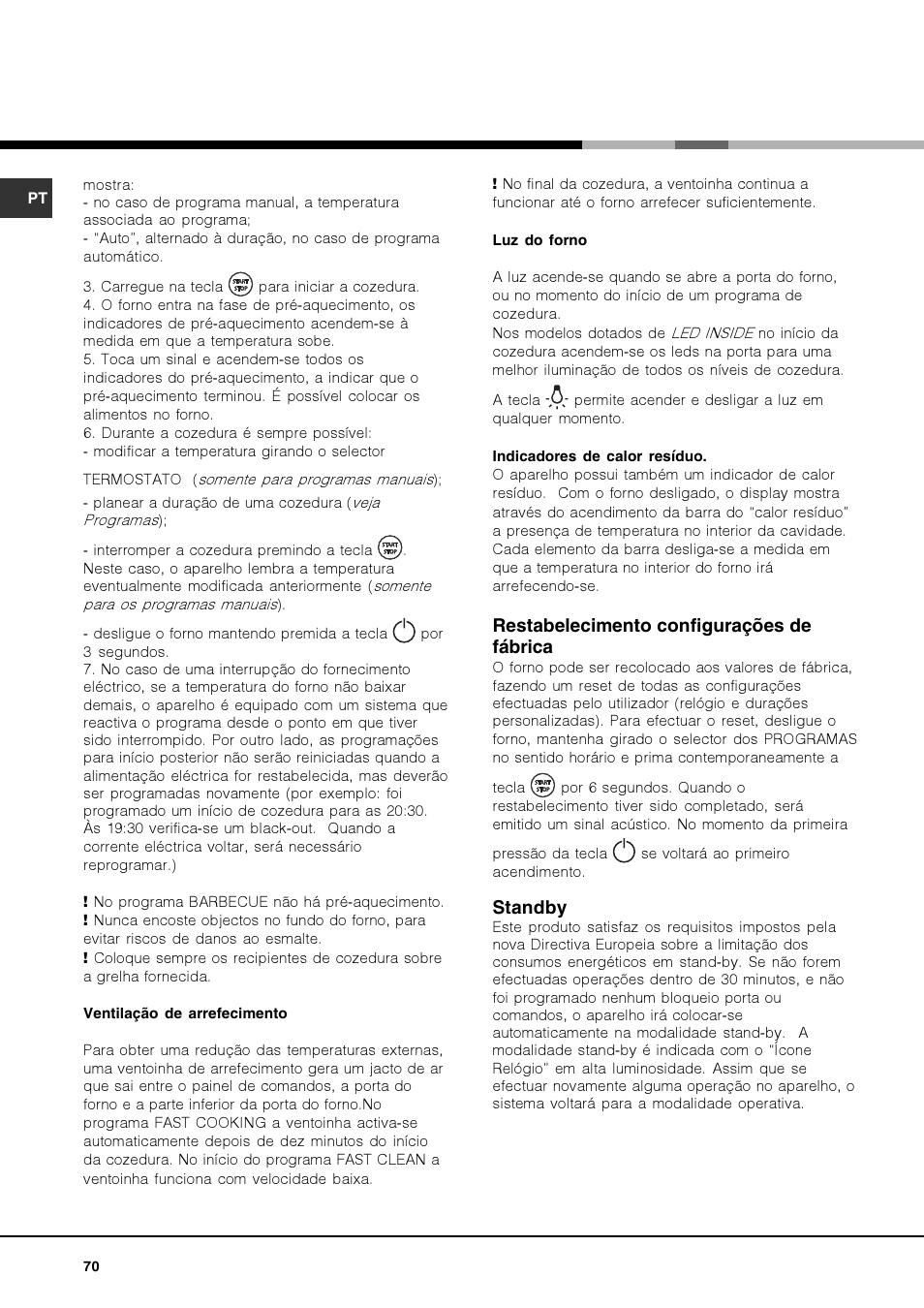 Hotpoint Ariston FK 892EJ P.20 X-HA User Manual | Page 70 / 80