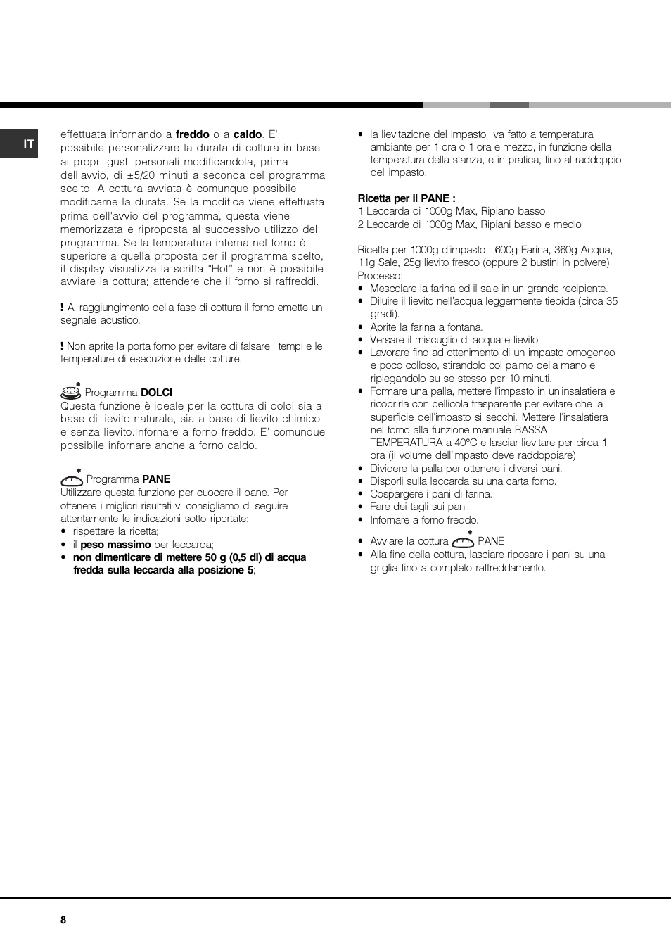 Hotpoint Ariston FK 892EJ P.20 X-HA User Manual | Page 8 / 80