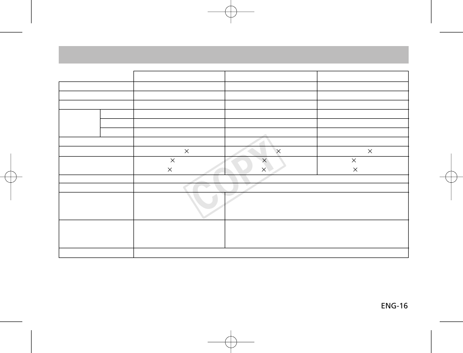 Cop y, Specifications | Canon TS-E 45mm f2.8 User Manual | Page 17 / 19