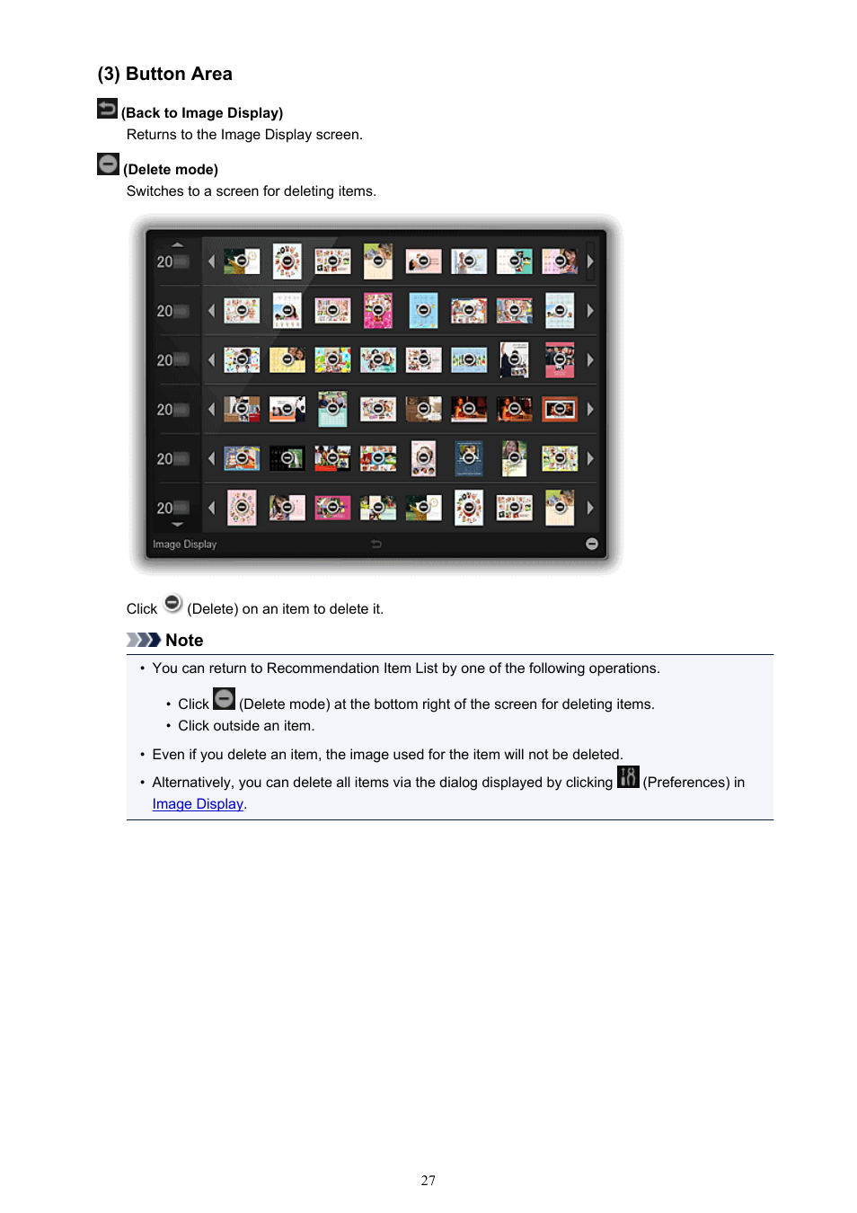 3) button area | Canon PIXMA MG3550 User Manual | Page 27 / 31