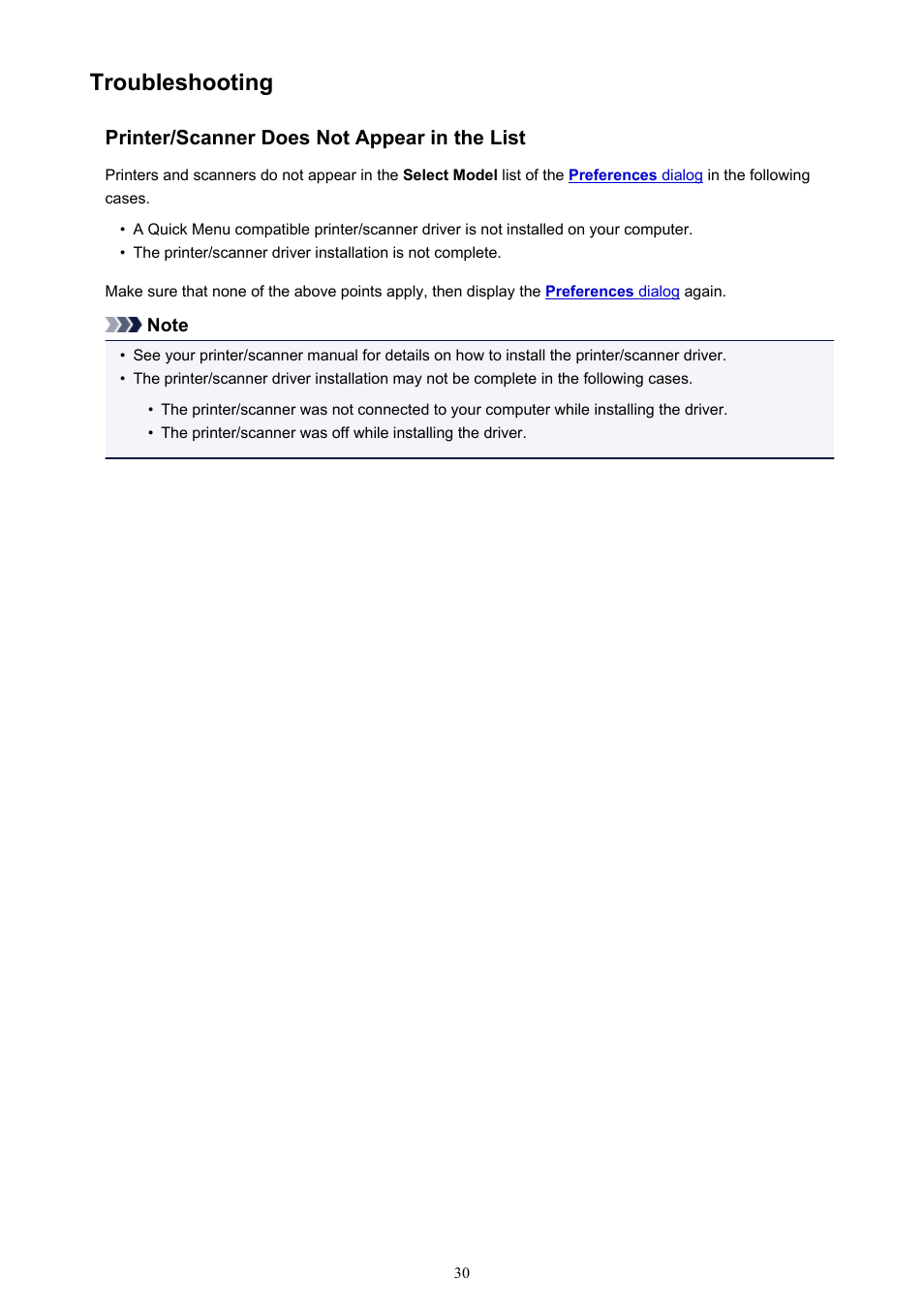 Troubleshooting | Canon PIXMA MG3550 User Manual | Page 30 / 31