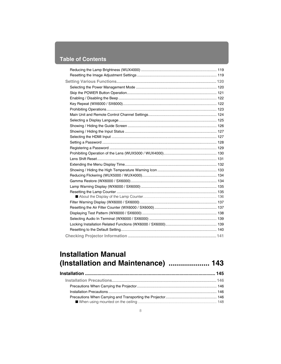 Canon XEED SX6000 User Manual | Page 8 / 240