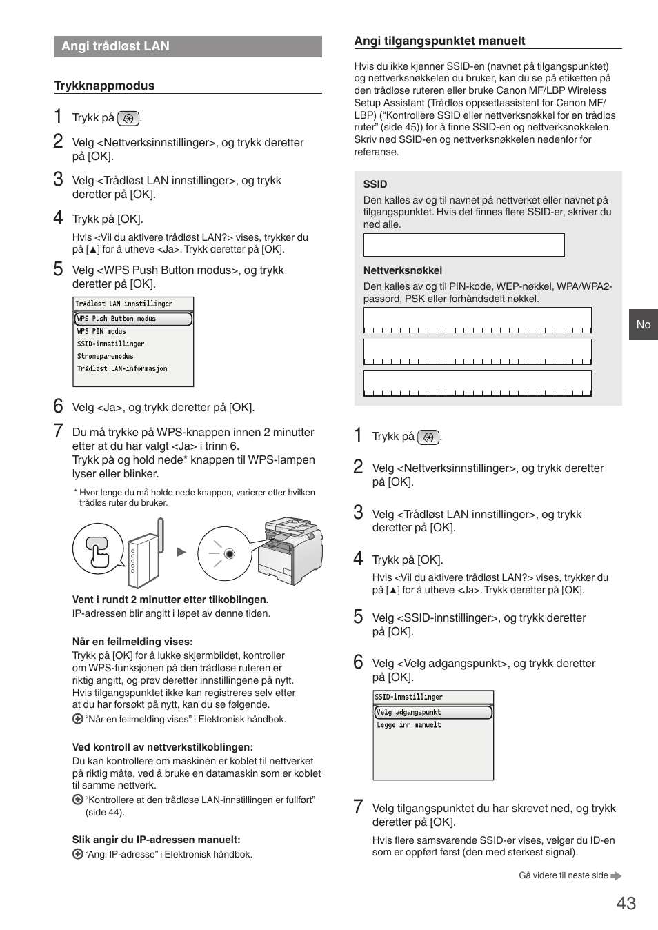 Angi trådløst lan | Canon i-SENSYS MF8550Cdn User Manual | Page 43 / 120