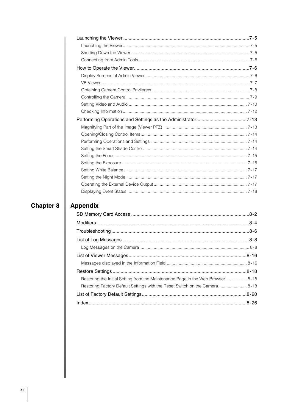 Chapter 8 appendix | Canon VB-M600VE User Manual | Page 12 / 159