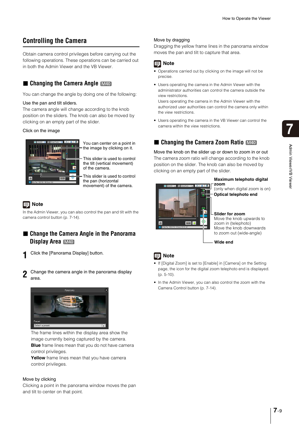 Controlling the camera, Controlling the camera -9, Changing the camera angle | Changing the camera zoom ratio | Canon VB-M600VE User Manual | Page 121 / 159