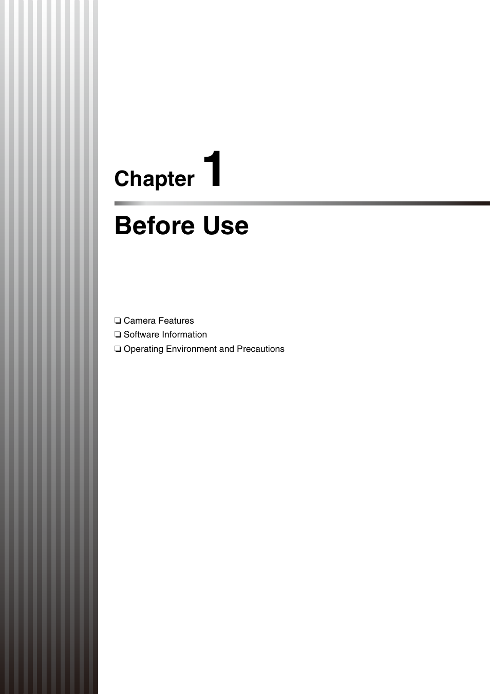 Chapter 1 before use, Chapter 1, Before use | Canon VB-M600VE User Manual | Page 13 / 159