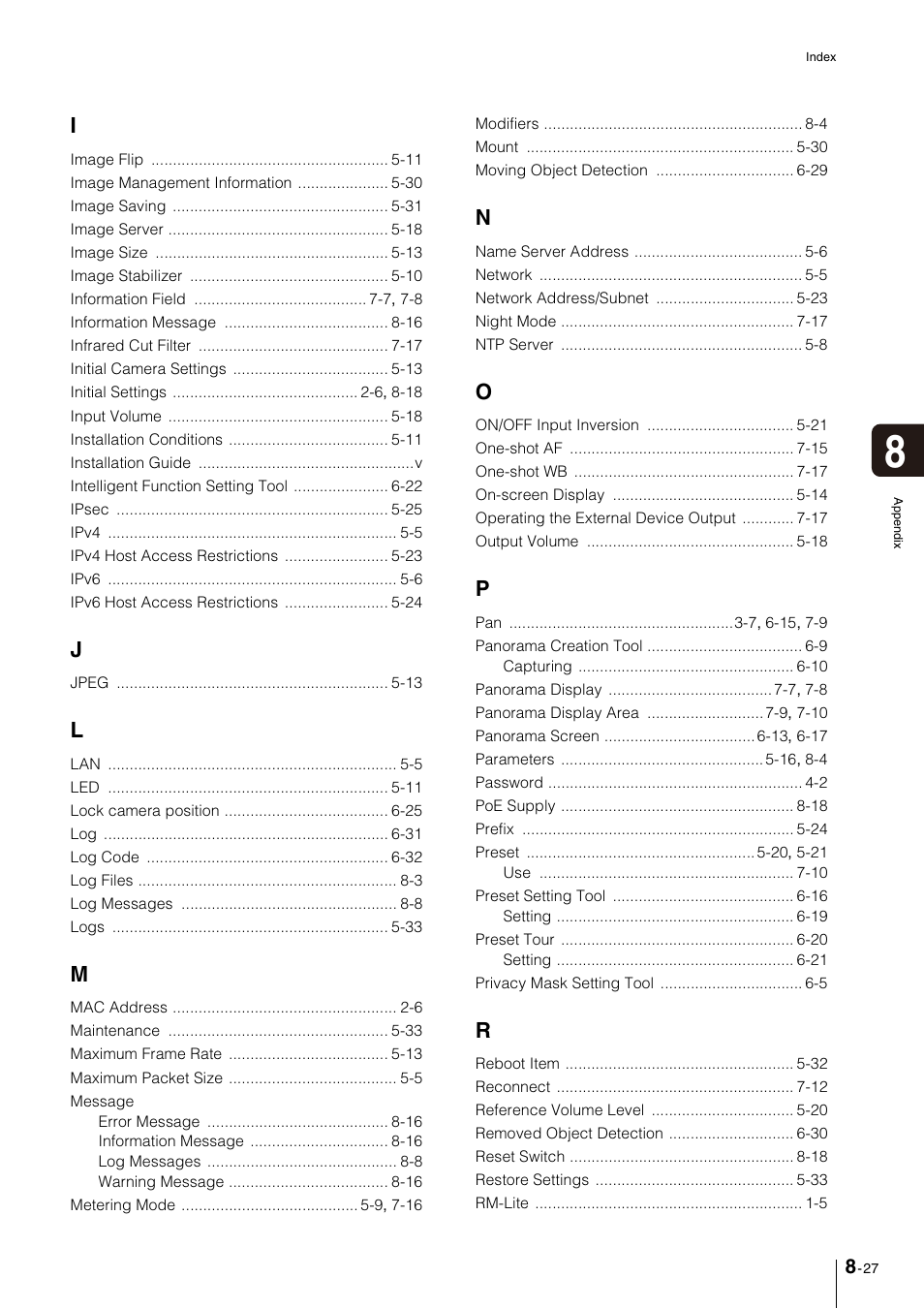 Canon VB-M600VE User Manual | Page 157 / 159