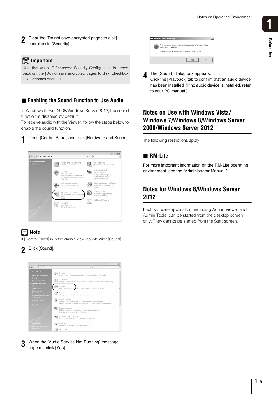 Notes for windows 8/windows server 2012, Windows server 2012 -9, Notes for windows 8/windows server 2012 -9 | Canon VB-M600VE User Manual | Page 21 / 159