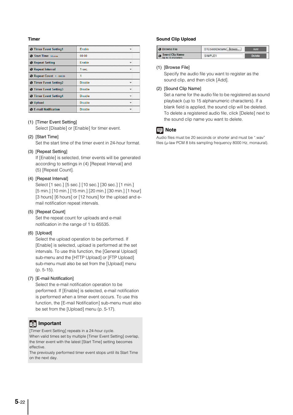 P. 5-22), P. 5-22 | Canon VB-M600VE User Manual | Page 66 / 159