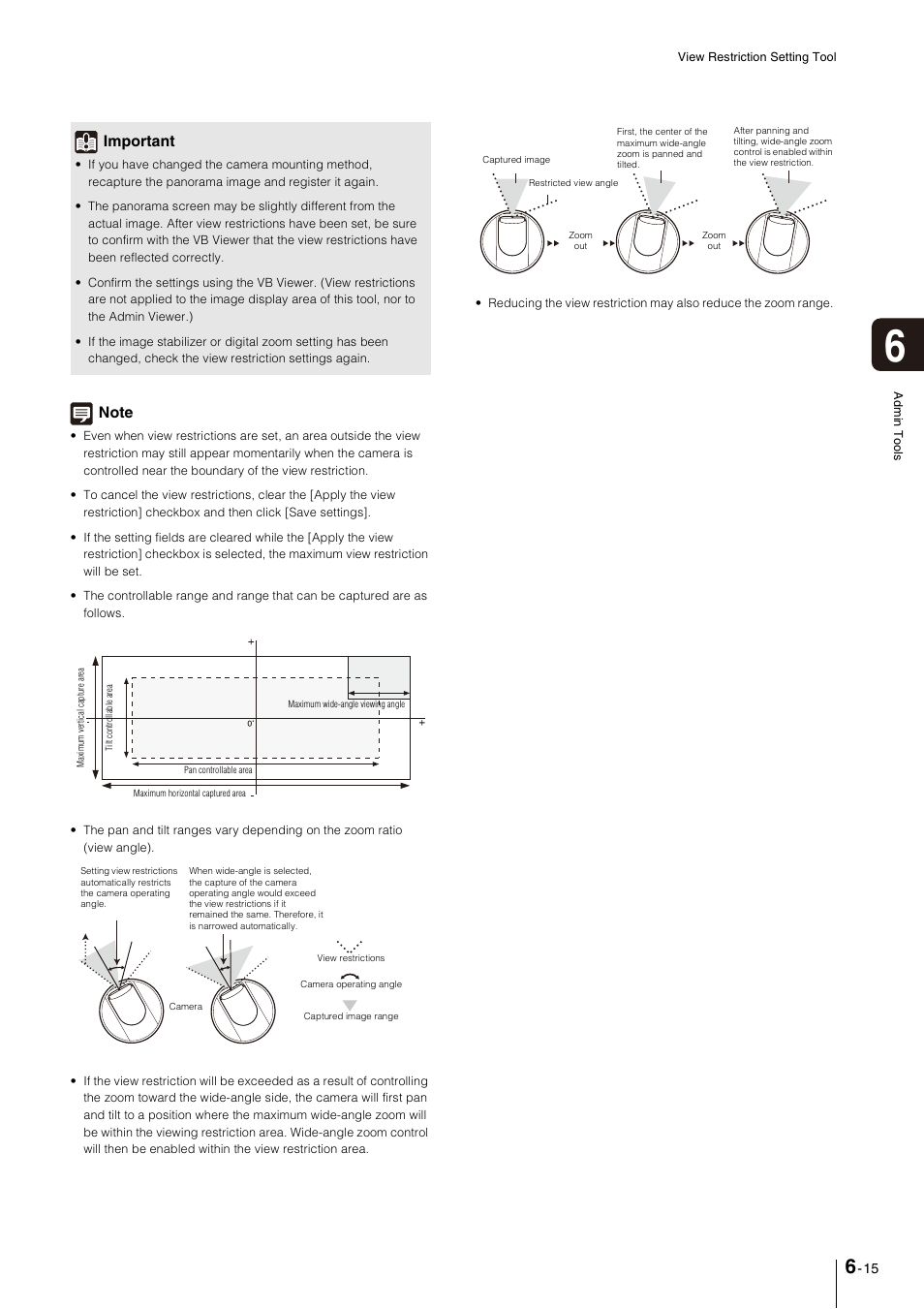 P. 6-15, Important | Canon VB-M600VE User Manual | Page 93 / 159