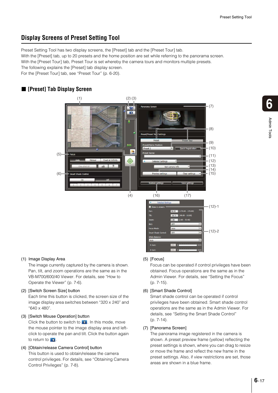 Display screens of preset setting tool, Display screens of preset setting tool -17, Preset] tab display screen | Canon VB-M600VE User Manual | Page 95 / 159