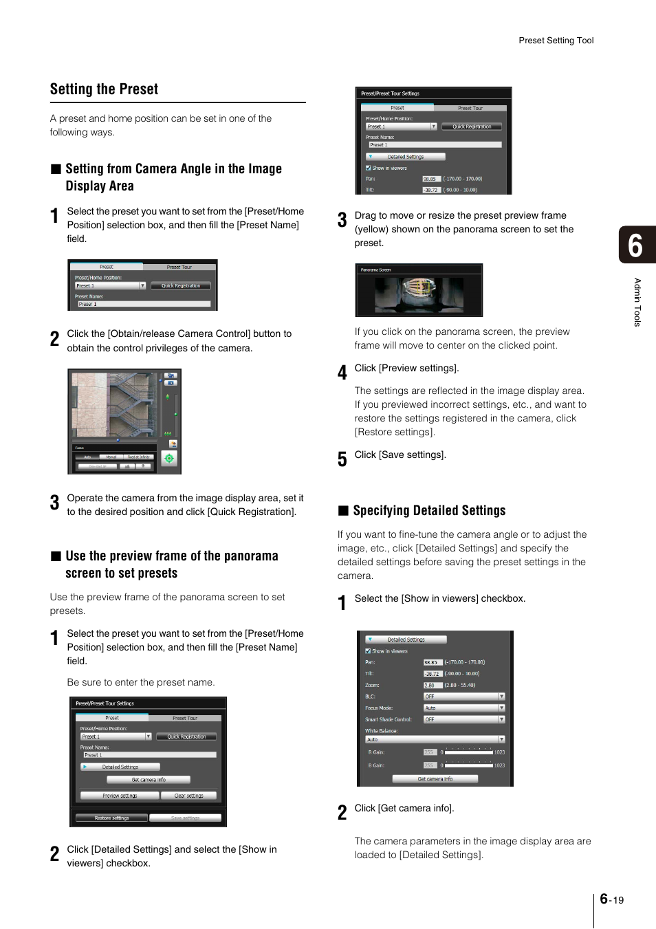 Setting the preset, Setting the preset -19 | Canon VB-M600VE User Manual | Page 97 / 159