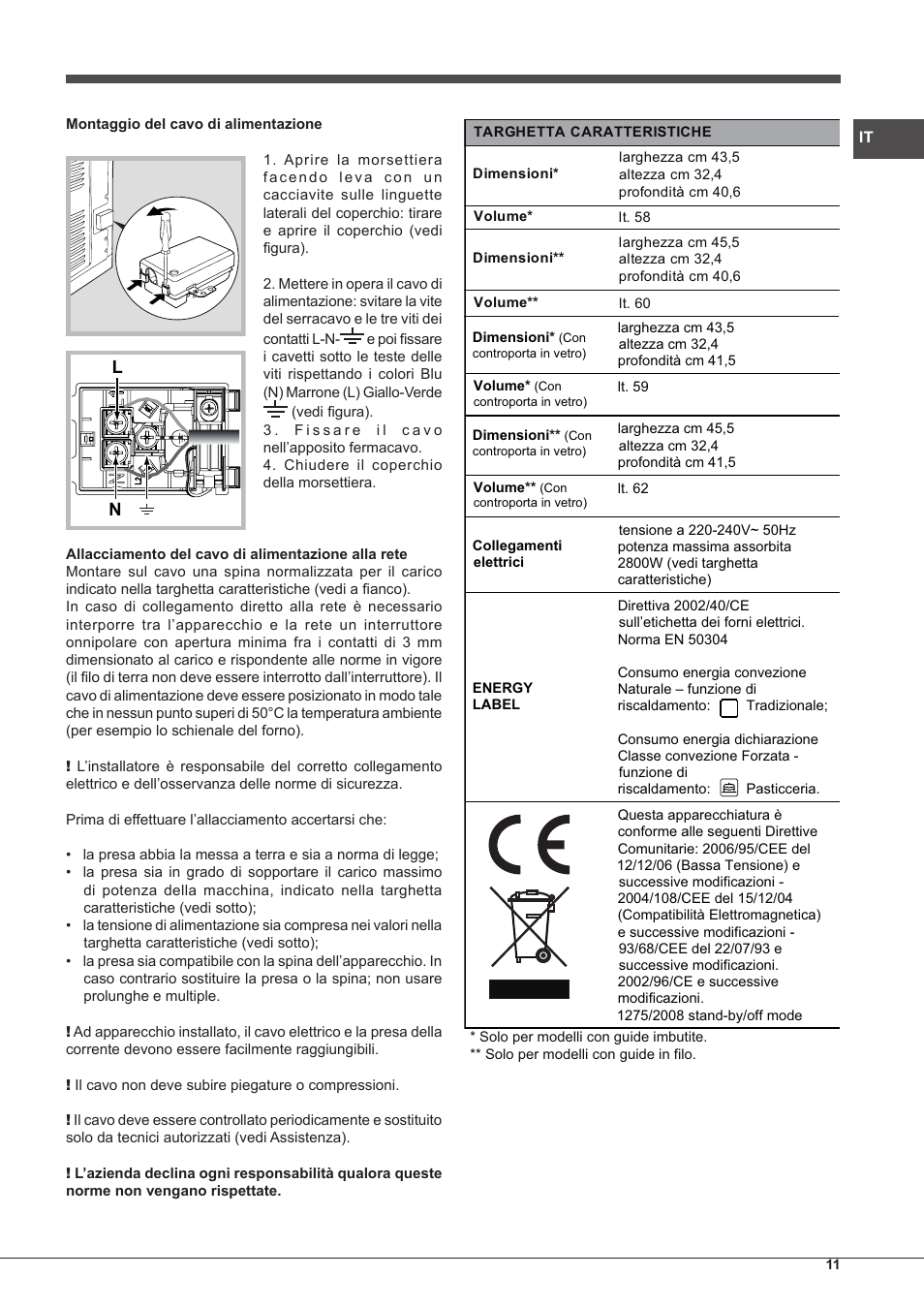 Hotpoint Ariston Style FH 89 P IX-HA S User Manual | Page 11 / 56