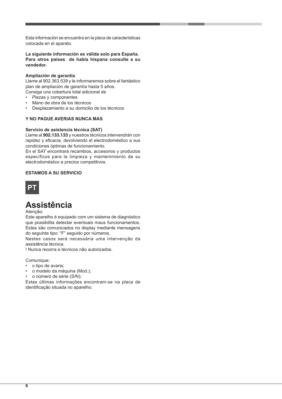 Assistência | Hotpoint Ariston Style FH 89 P IX-HA S User Manual | Page 6 / 56