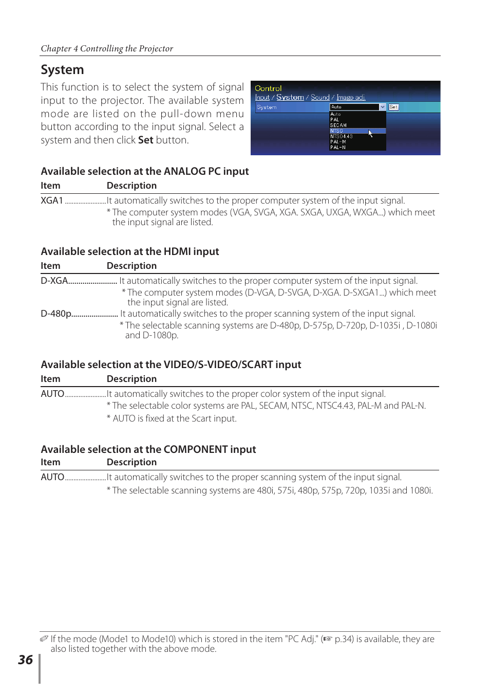 System | Canon LV-7392A User Manual | Page 36 / 60