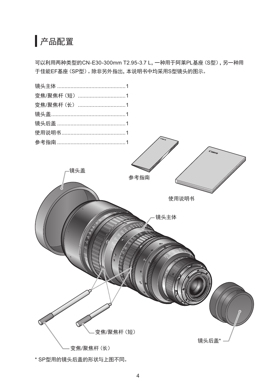 产品配置 | Canon CN-E30-300mm T2.95-3.7 L SP User Manual | Page 29 / 41