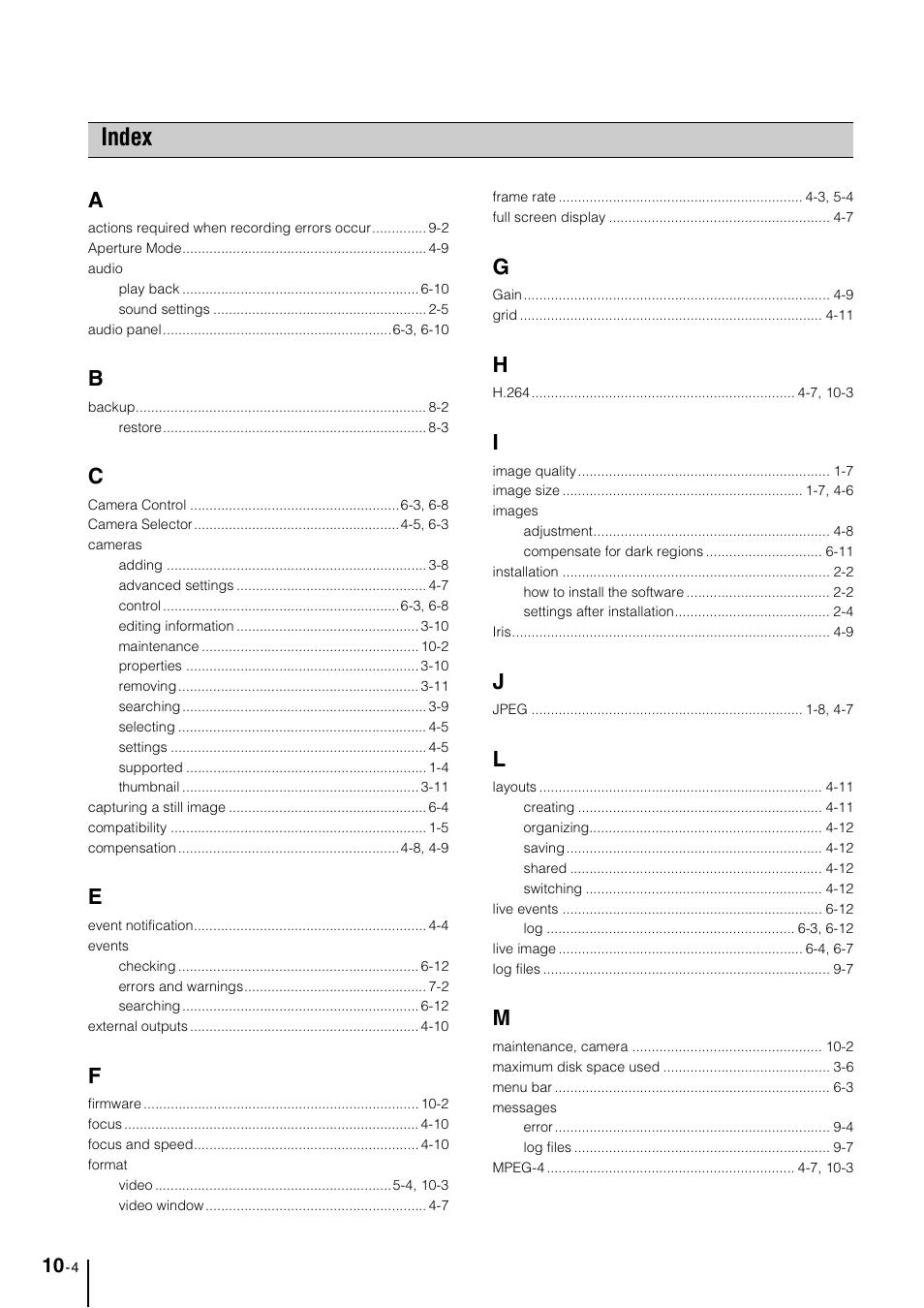 Index, Index -4 | Canon VB-M600D User Manual | Page 100 / 104