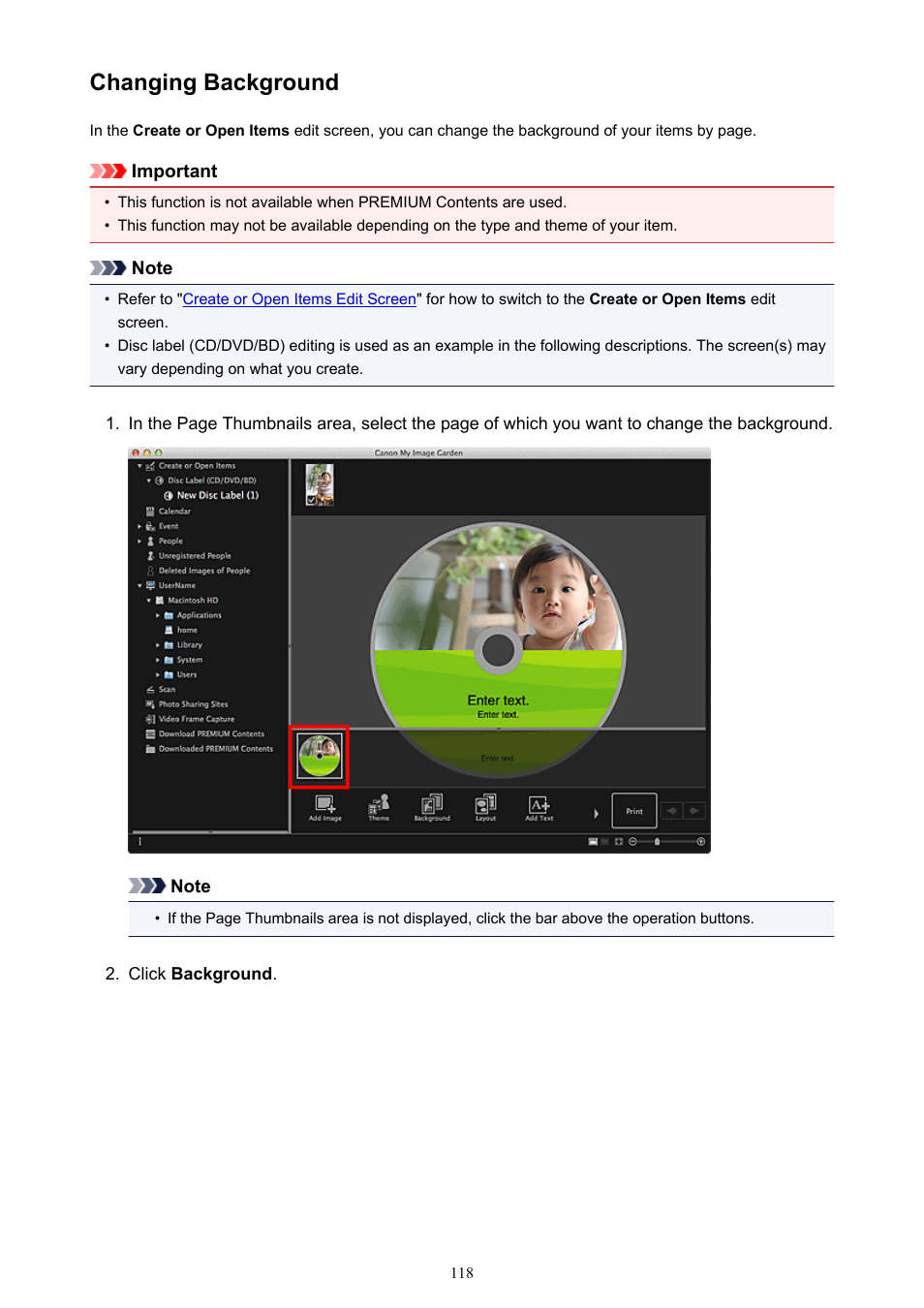 Changing background | Canon PIXMA MX395 User Manual | Page 118 / 300