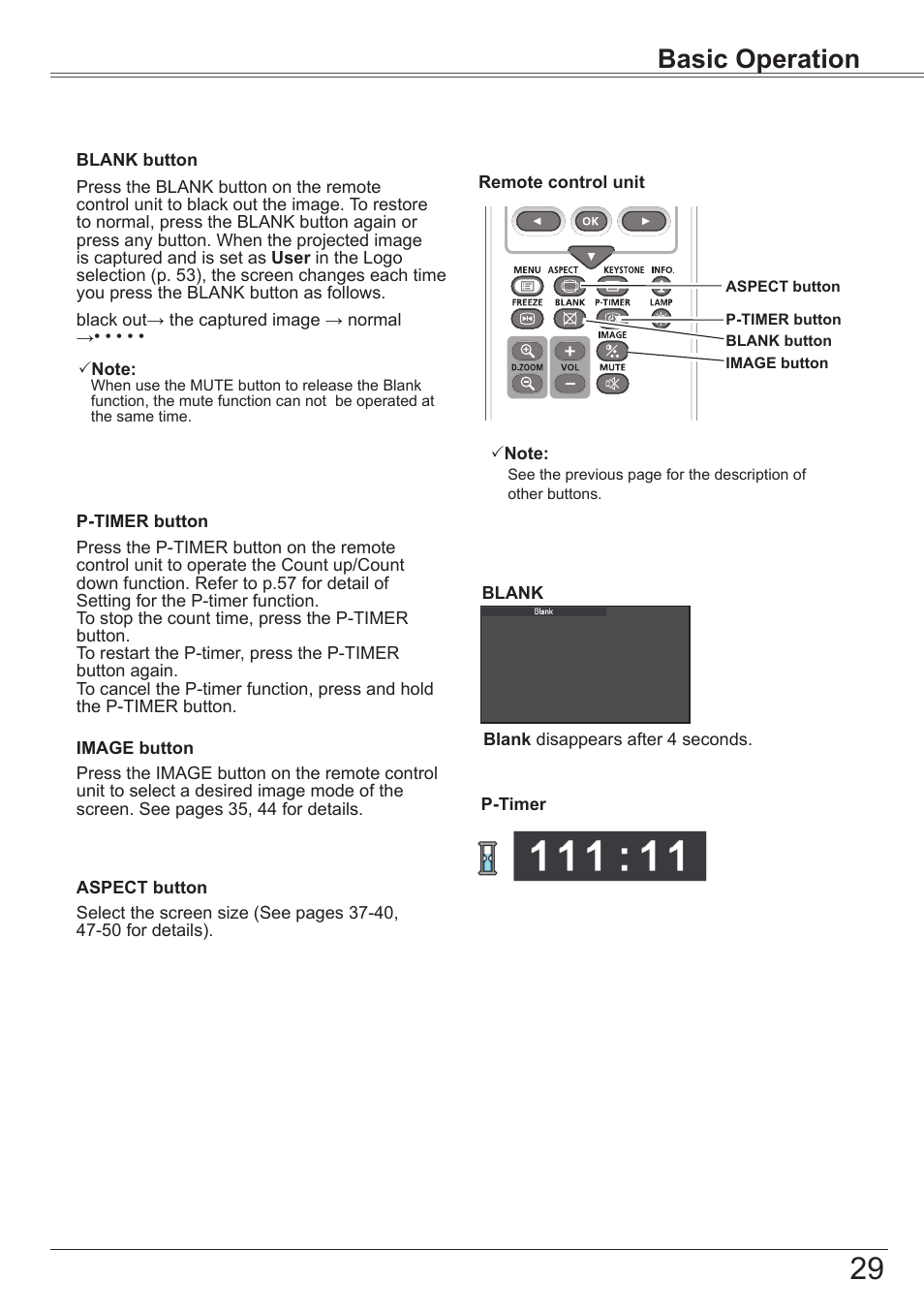 Basic operation | Canon LV-7392A User Manual | Page 29 / 84
