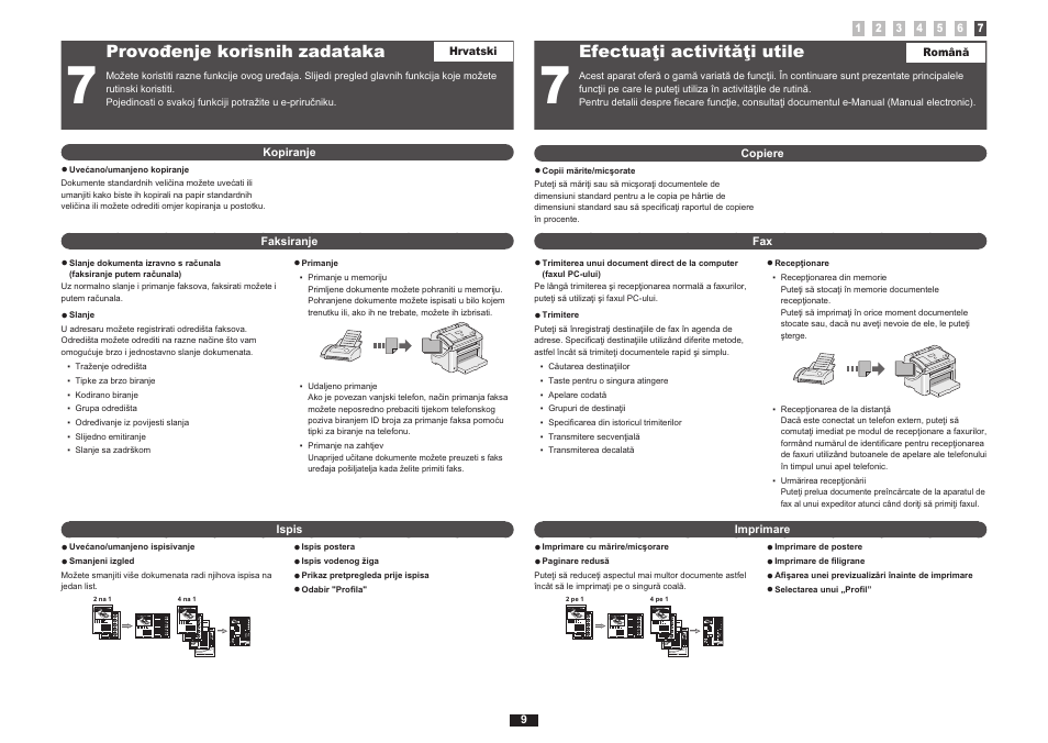 Provođenje korisnih zadataka, Efectuaţi activităţi utile | Canon i-SENSYS FAX-L170 User Manual | Page 36 / 248