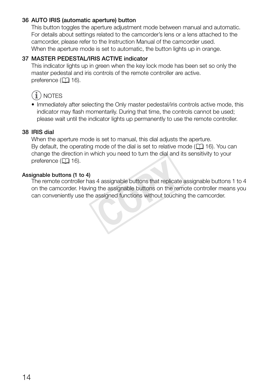 Cop y | Canon RC-V100 User Manual | Page 14 / 23