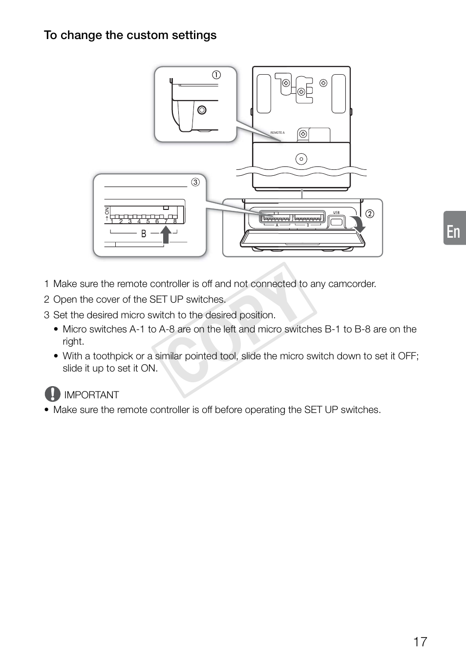 Cop y | Canon RC-V100 User Manual | Page 17 / 23