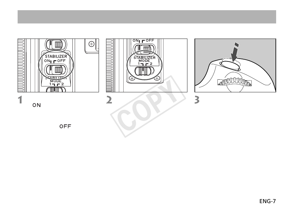 Cop y, Image stabilizer settings | Canon EF 400mm f4 DO IS USM User Manual | Page 8 / 17