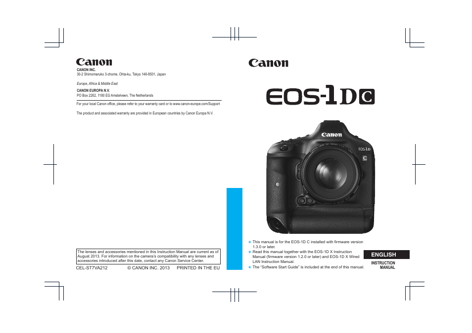 English | Canon EOS-1D C User Manual | Page 100 / 100