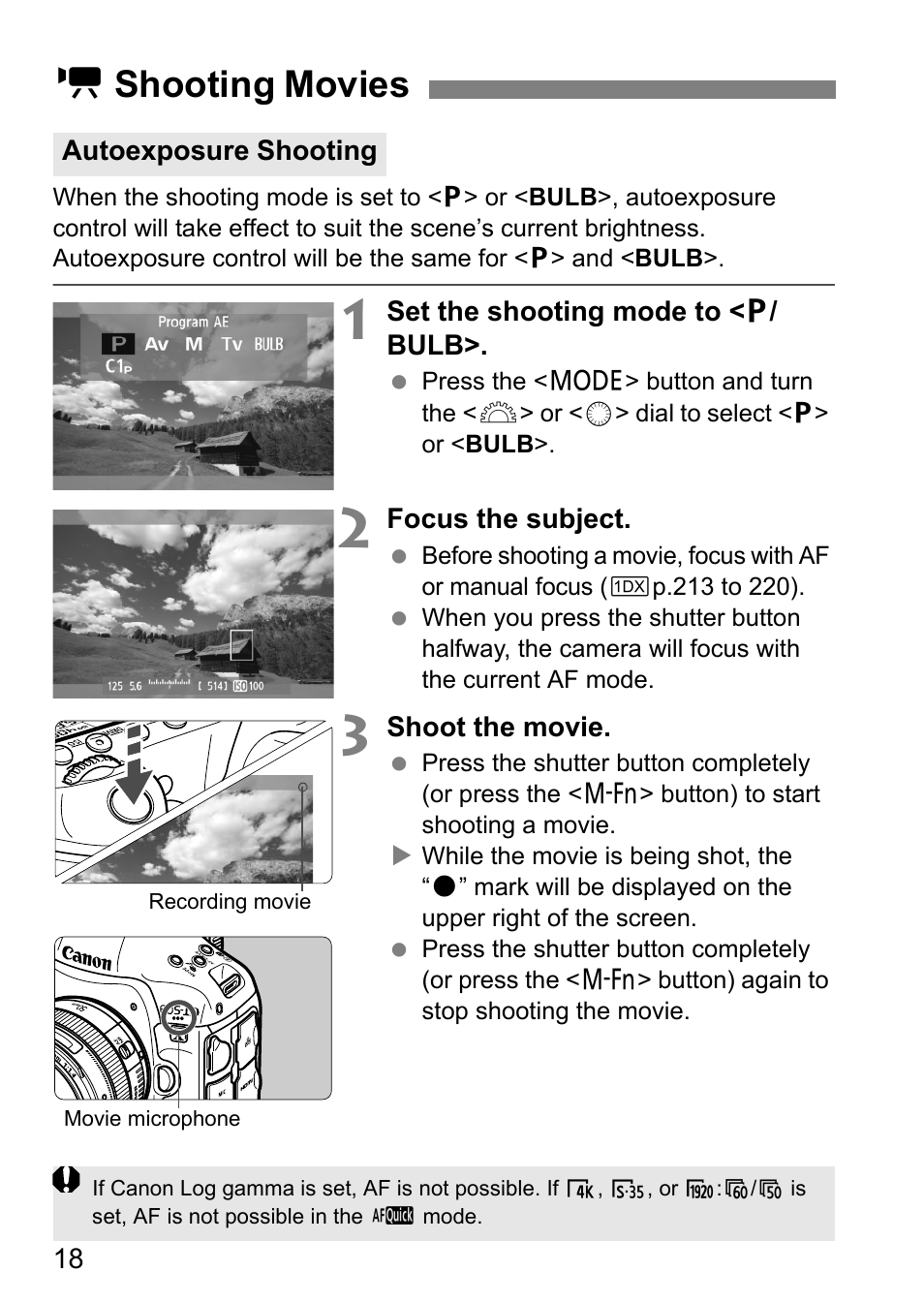 Kshooting movies | Canon EOS-1D C User Manual | Page 18 / 100