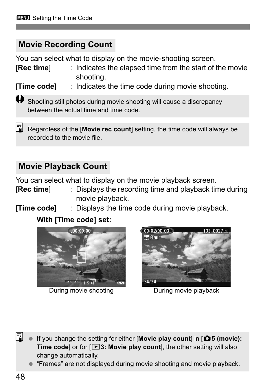 Movie recording count movie playback count | Canon EOS-1D C User Manual | Page 48 / 100