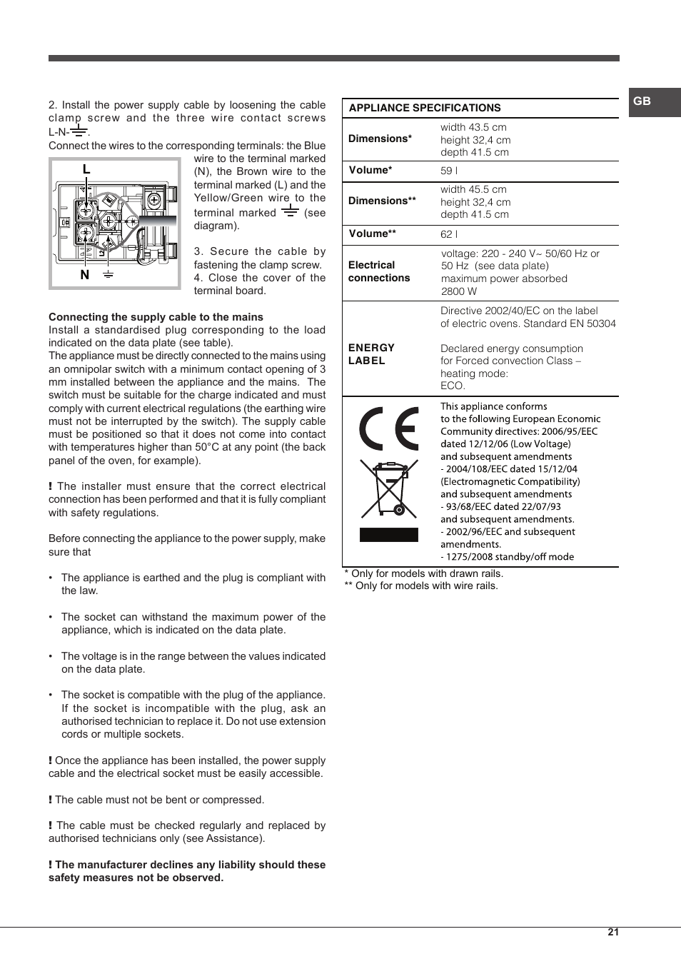 Hotpoint Ariston Style FH 1039 P IX-HA S User Manual | Page 21 / 60