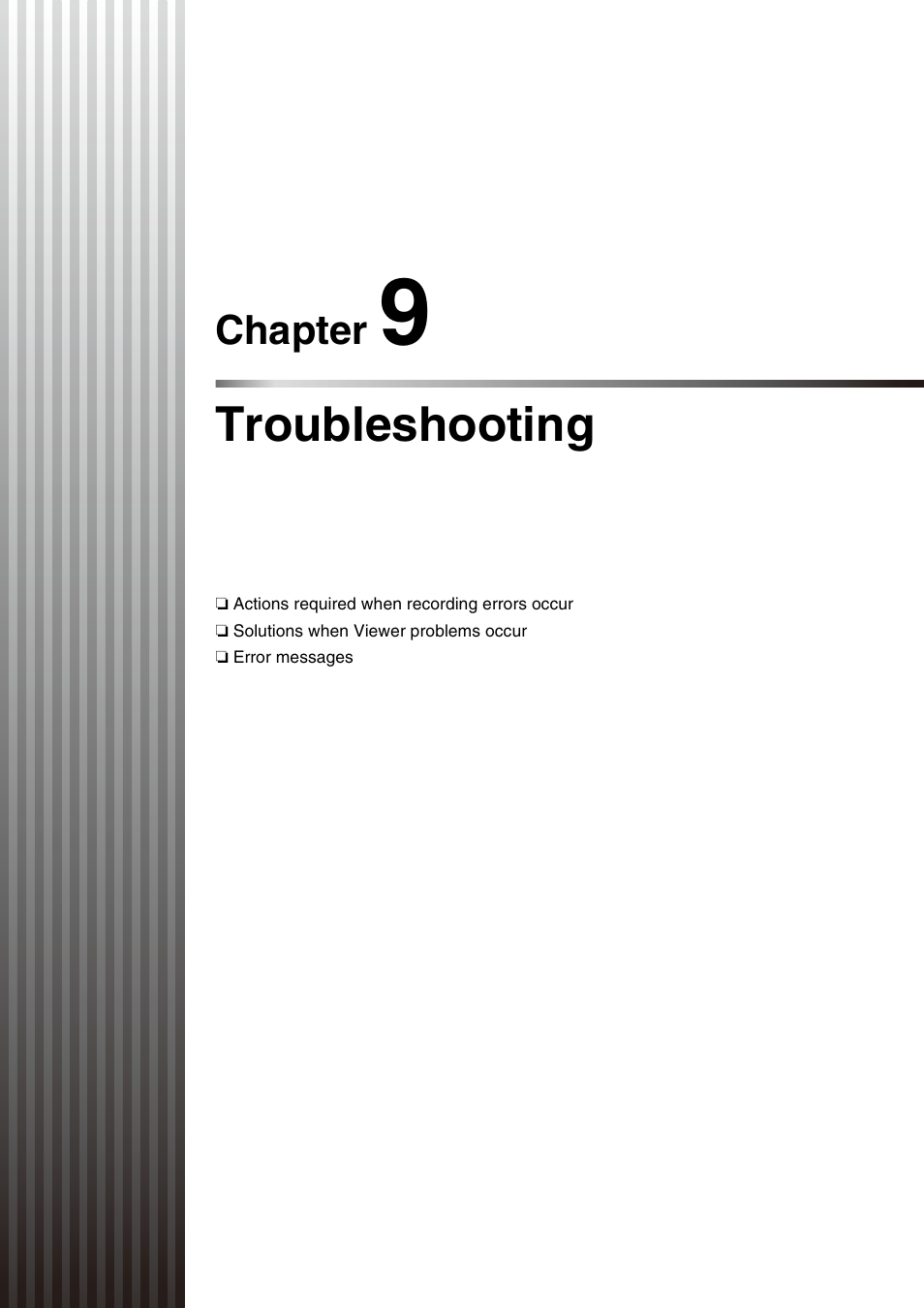 Chapter 9 troubleshooting, Chapter 9, Troubleshooting | Canon VB-M700F User Manual | Page 117 / 138