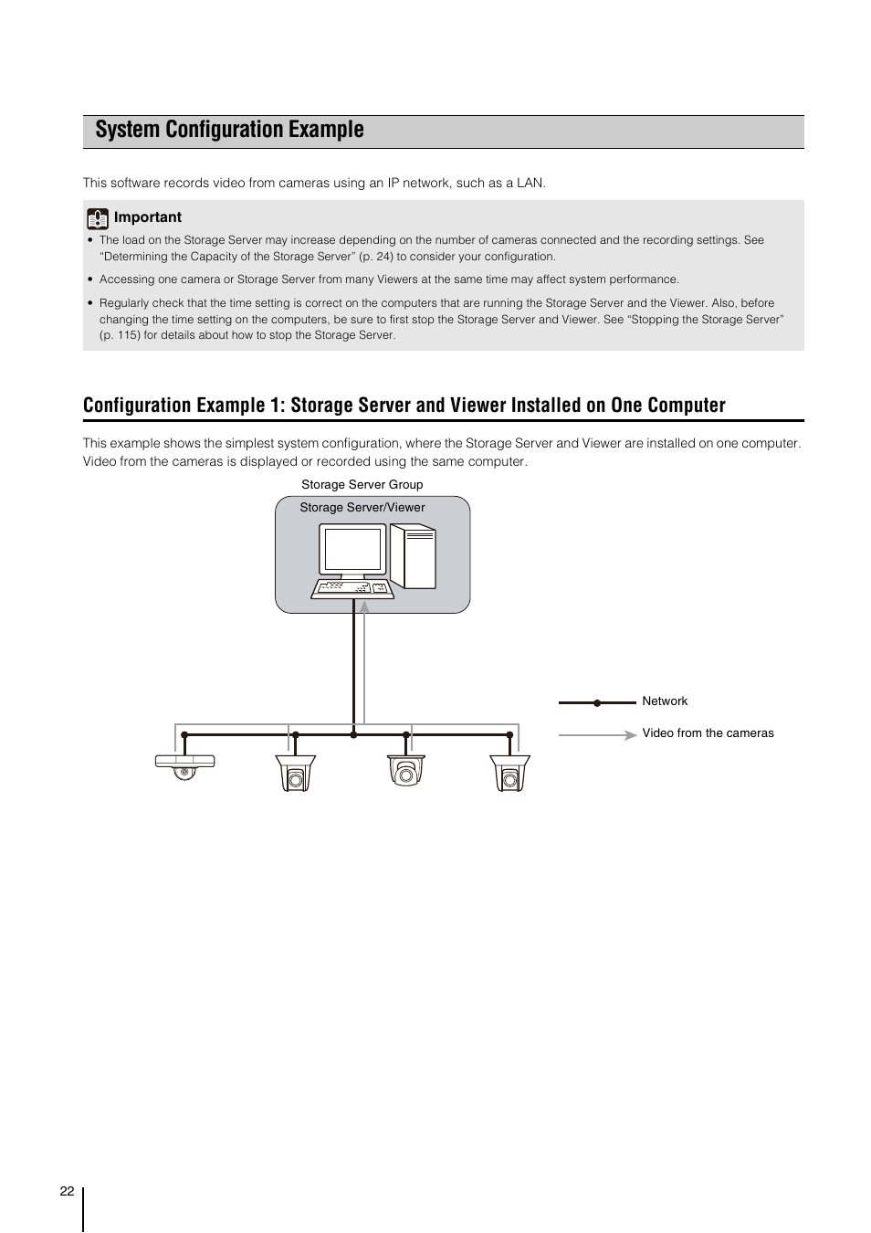 System configuration example, One computer | Canon VB-M700F User Manual | Page 22 / 138