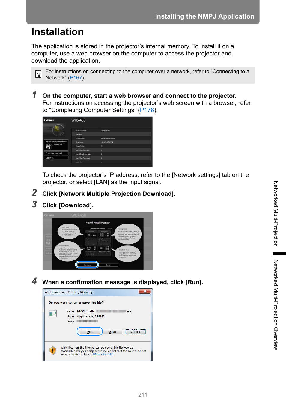 Installation | Canon XEED WUX450 User Manual | Page 211 / 314