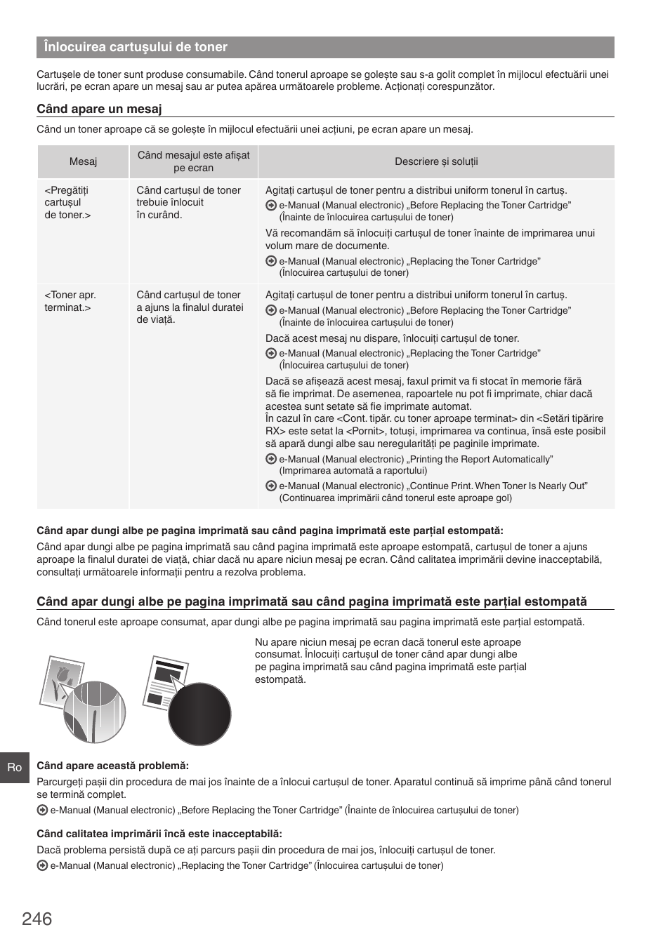 Înlocuirea cartuşului de toner, Notă | Canon i-SENSYS MF4870dn User Manual | Page 246 / 292