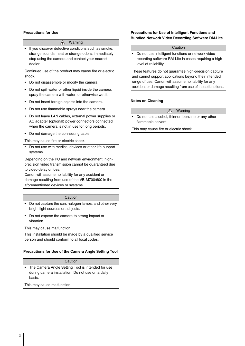 Canon VB-M700F User Manual | Page 10 / 145