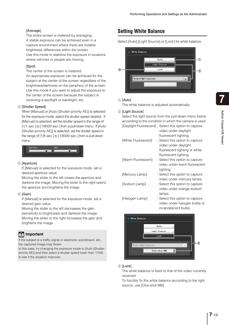 Setting white balance, Setting white balance -13 | Canon VB-M700F User Manual | Page 107 / 145