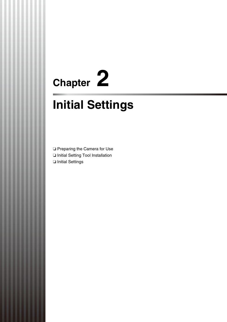 Chapter 2 initial settings, Chapter 2, Initial settings | Canon VB-M700F User Manual | Page 25 / 145